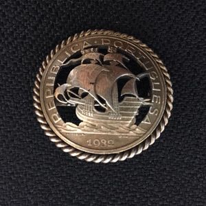 Pin Brooch Silver Sailboat Portugal 1932